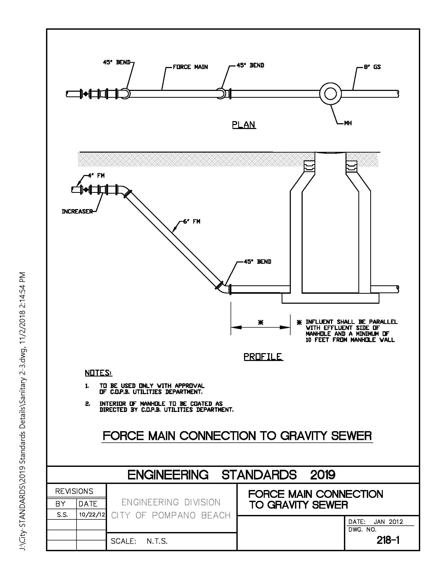 Connection detail line sewer Technical Drawings
